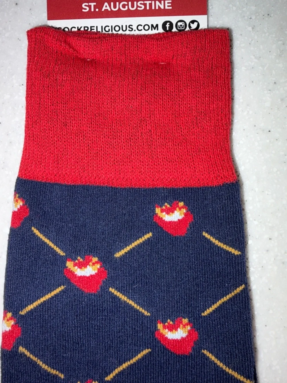 NWT Sock Religious St. Augustine Unisex Novelty Crew Socks w.  Religious Motif.